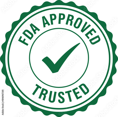 FDA Approved Trusted Seal Badge Vector for Medical Certification