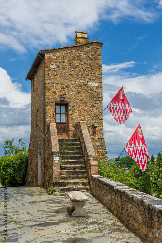 Fototapeta premium Historical center of the medieval city of San Chirico d'Orcia, Tuscany, Italy.