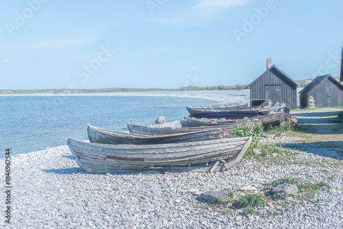 Helgurmannen fishing village on Fårö, Gotland,Swedenbaltic sea,fisherman,fishing hut,cabin,