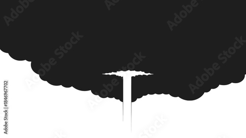 Black & White Flat Torii Gate Illustration