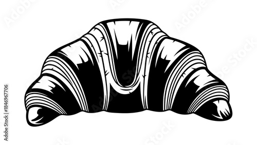 Black & White Flat Design Croissant