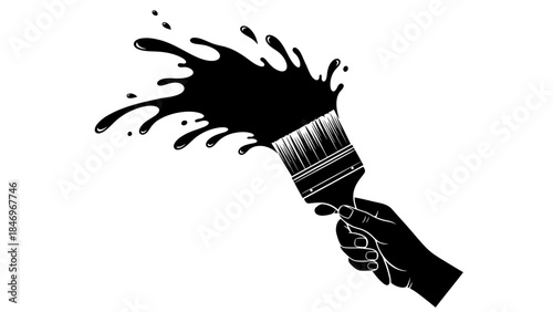 Black & White Flat Design Cargo Ship Ocean Global Trade