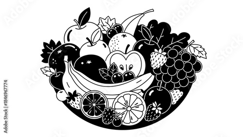 Black & White Flat Design VR Headset, High Contrast