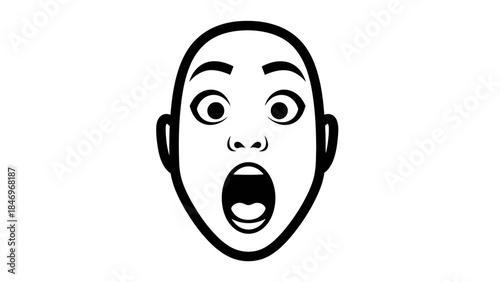 Black & White Surprise Illustration