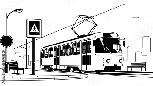 Stargazing Person with Telescope - Flat Design