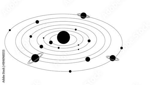 Black & White Cactus Bloom Flat Design