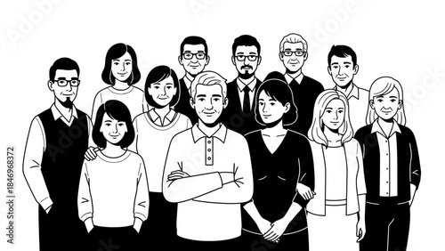 Wind Farm Turbines Vector, Monochrome Flat Design