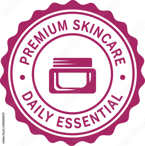Premium Skincare Badge Icon for Daily Essential Beauty Products
