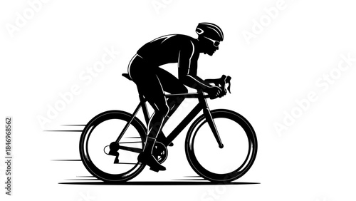 Black & White Flat Cyclist Race
