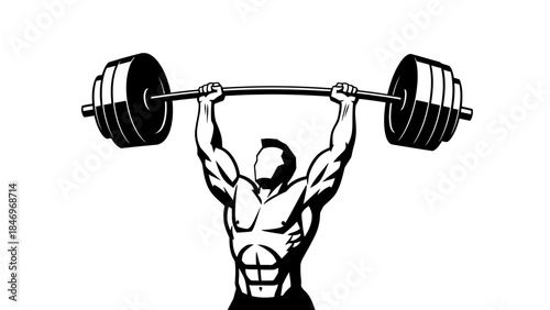 Black & White Weight Lifting Vector