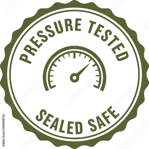 Pressure Tested Seal Badge Icon for Safety Certification Labels