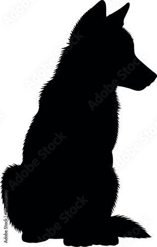 German Shepherd Dog Silhouette Vector Isolated on White Background