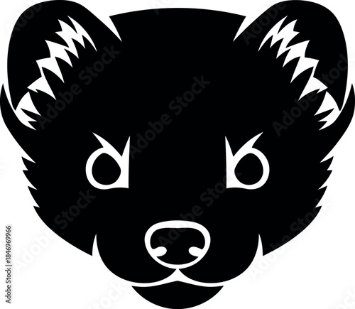 Bold Wolverine Head Silhouette Vector Icon for Logo Design