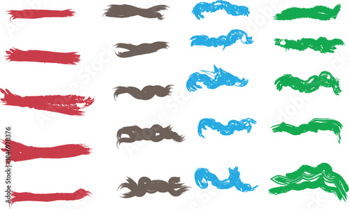 set of watercolor paint strokes