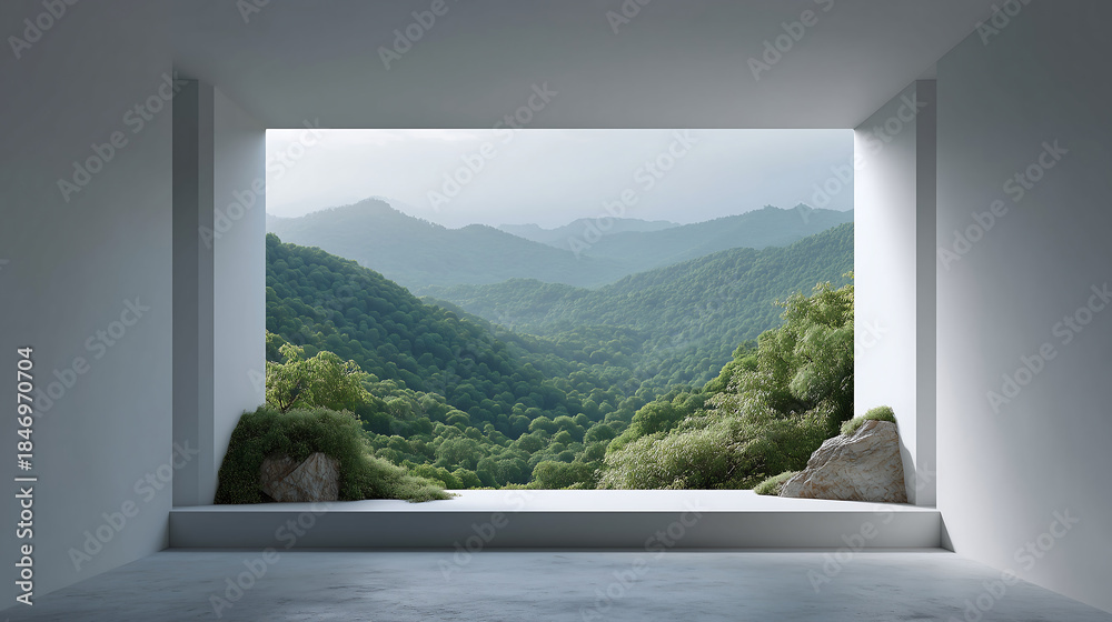 Naklejka premium view from the window to the mountains