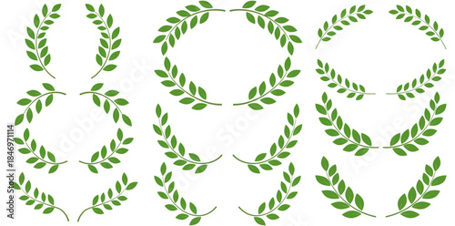 Elegant Leaf Wreath collection: A collection of meticulously crafted, elegant leaf wreaths, each a symbol of nature's beauty and timeless design.