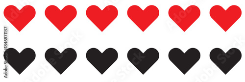 Heart vector collection. Love, favorites, like concept button icon for UI, UX