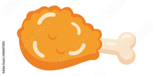 Crispy Fried Delight: A delectable illustration of a golden-brown, crispy fried chicken drumstick, evoking the simple pleasure of comfort food.