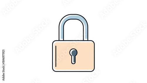 Padlock Icon Closed Isolated on White Background Vector Illustration