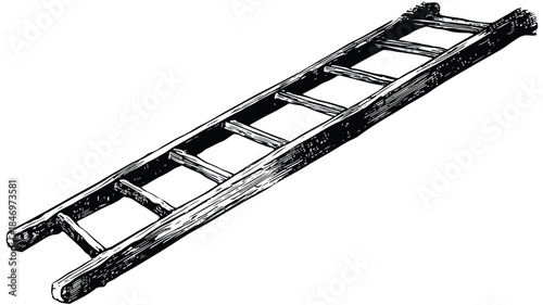 Ladder with Inspirational Quote Drawing � Conceptual Artwork for Motivation and Success in Business