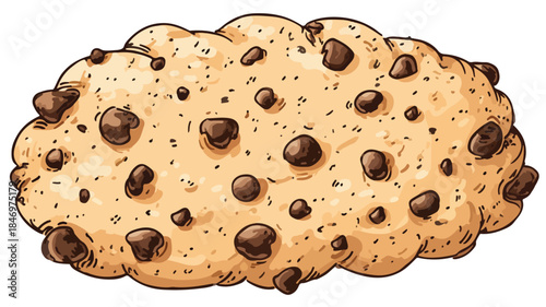 Delicious Cookie Dough with Choco Chips Vector Illustration