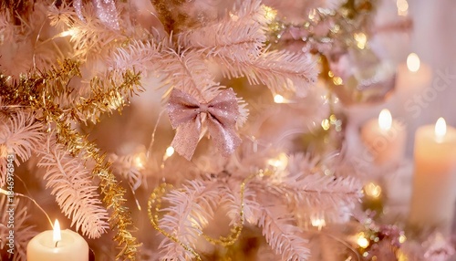pink branches of the Christmas tree