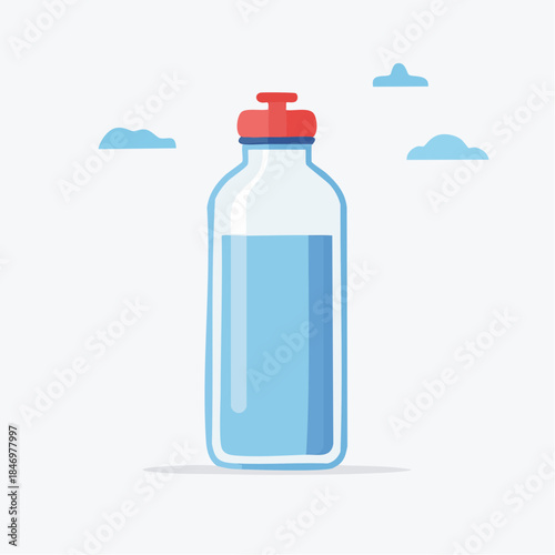 Healthy Hydration A Refreshing Water Bottle Illustration for Wellness and Lifestyle Content