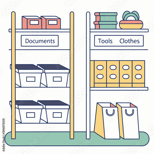 Storage Organization Concept Illustration Flat St (5) Vector Icon