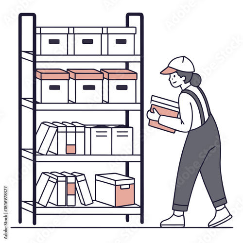 Storage Organization Concept Illustration Flat St (4) Vector Icon