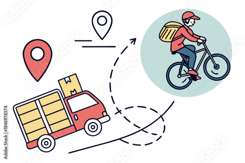 Courier Service Icon Set No Text White Backgroun (2) Vector Icon