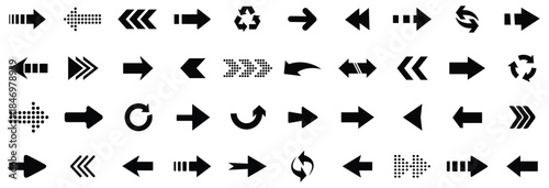 Arrow big icon set, arrow cursor. Modern simple arrows. collection, different arrow signs, black arrows icons.