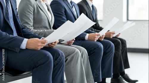 Professional business team reviewing documents together in meeting