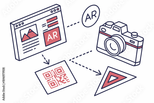 Augmented Reality Interface Elements Illustration  (3) Vector Icon