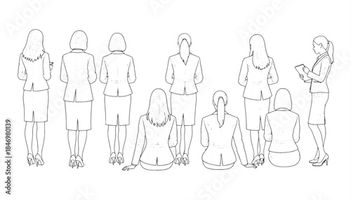 Business People and Women Vector Icon Set for Office and Urban Scenes