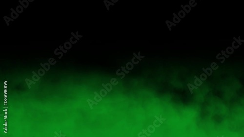Green smoke on a black background fog smoke animation overlay 4k	
