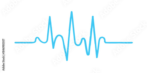 Green medical monitor display showing a healthy heart beat pulse rate with a blue and green EKG cardiogram wave line forming a graphic heart vector illustration for healthcare