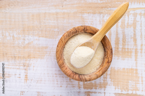 Xanthan gum  -  polysaccharide used in food industry as thickening agent and stabilizer