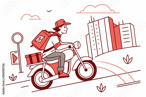 Fast Delivery Service Illustration Flat Vector W (1) Vector Icon