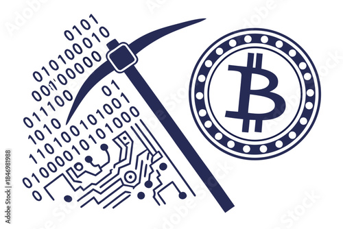 Cryptocurrency Mining Abstract Symbol No Logos W (2) Vector Icon