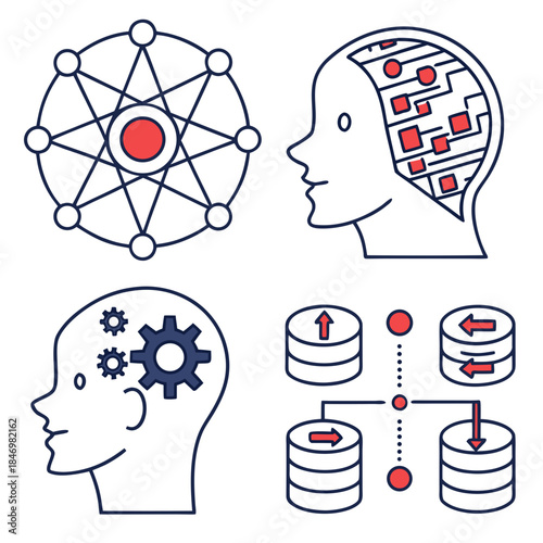 Machine Learning Concept Icon Set Clean Vector St (1) Vector Icon
