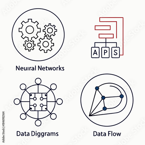 Machine Learning Concept Icon Set Clean Vector St (2) Vector Icon