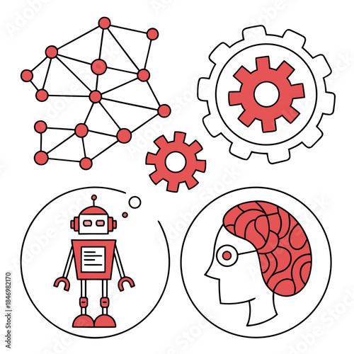 Machine Learning Concept Icon Set Clean Vector St (3) Vector Icon