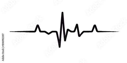 Vector illustration of a medical heartbeat wave line on a cardiogram monitor