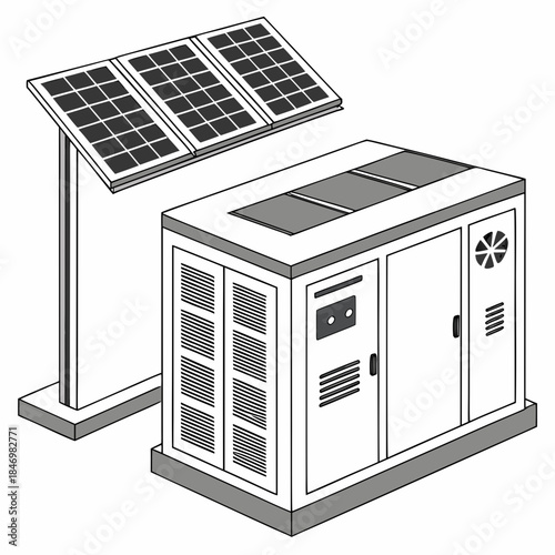 Solar panel array on modular unit generator renewable energy