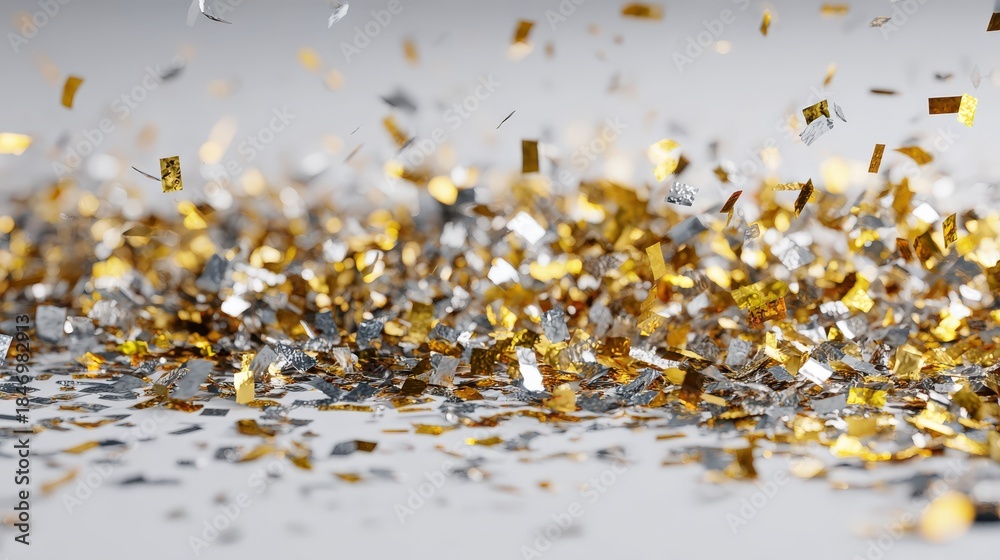 Obraz premium Golden confetti celebration
