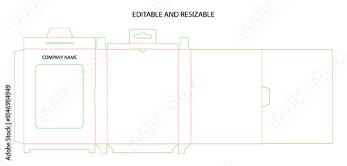 Detailed Die Line Blueprint for a Versatile Cardboard Folding Box Packaging