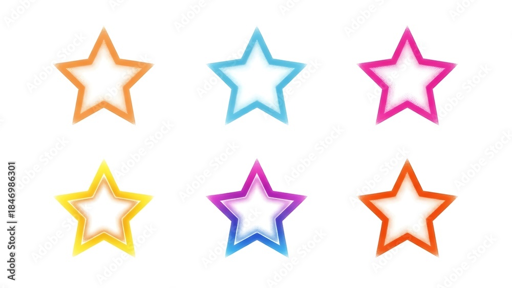 Obraz premium Multicolored Stars on White Background