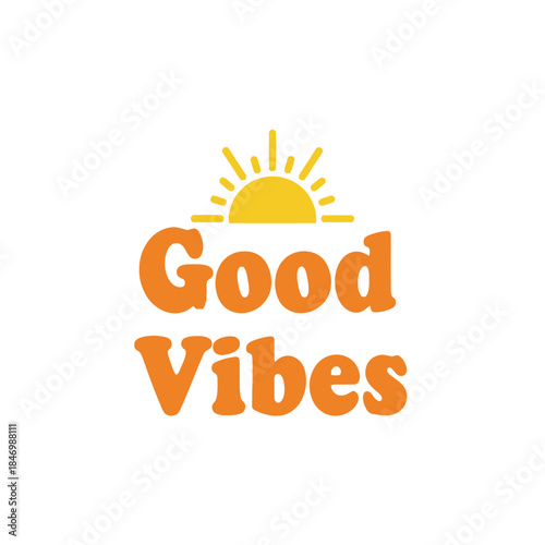 Good vibes typography t-shirt design isolated on transparent background