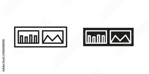Admin panel icon element in flat simple style. Thin stroke editable icons