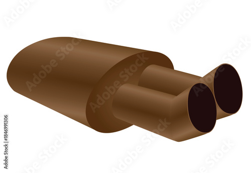 Brown exhaust pipe. vector illustration